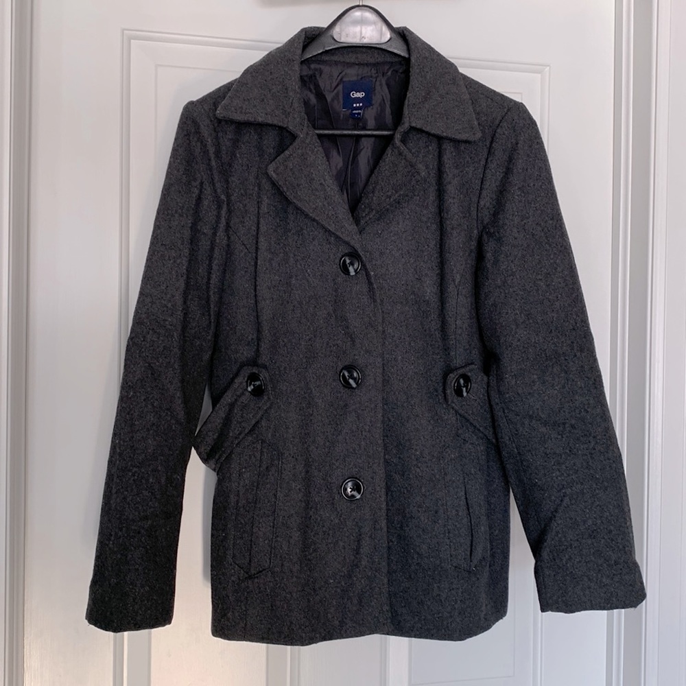 Gap charcoal coloured car coat